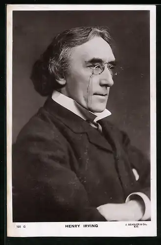 AK Schauspieler Henry Irving mit Zwicker