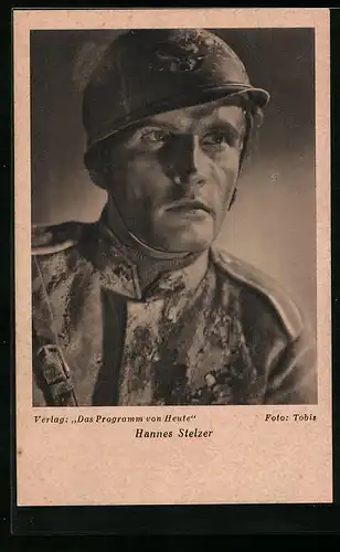 AK Schauspieler Hannes Stelzer als Soldat