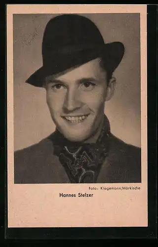 AK Schauspieler Hannes Stelzer mit Hut