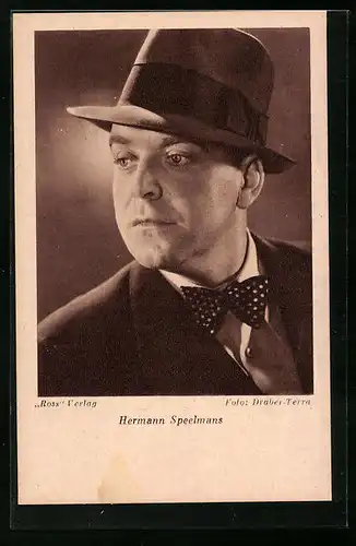 AK Schauspieler Hermann Speelmans mit Hut