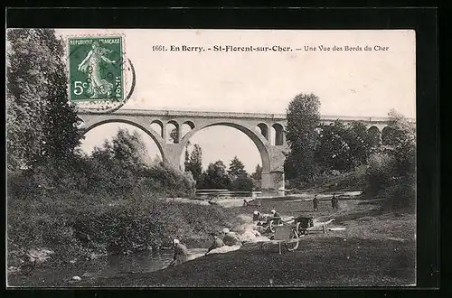 AK St-Florent-sur-Cher, Une Vue des Bords du Cher