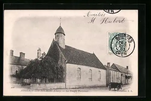 AK Asnières-les-Bourges, Le Temple Protestant