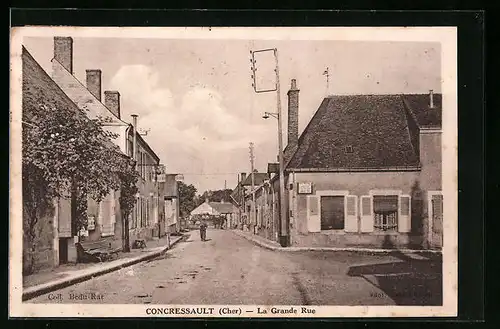 AK Concressault, La Grande Rue