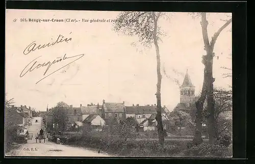 AK Bengy-sur-Craon, Vue generale et rue de la Gare