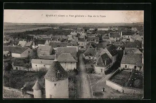 AK Massay, Vue generale, rue de la Poste