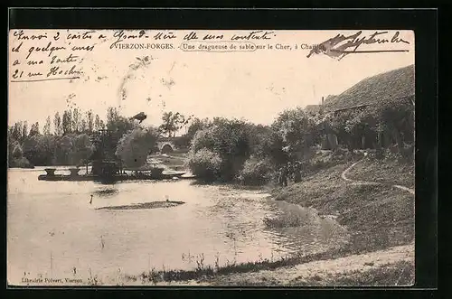 AK Vierzon, Une dragueuse de sable sur le Cher, a Chaillot