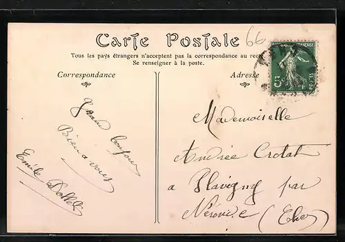AK Bourges, Souvenir (De Bourges je vous envoie ces fleurs), Kirche