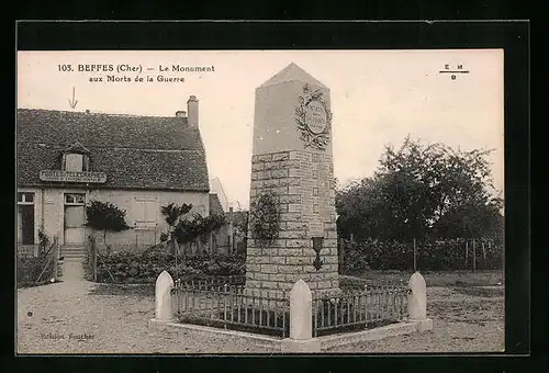 AK Beffes, Le Monument aux Morts de la Guerre