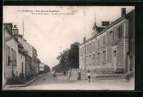 AK Les Aix-d`Angillon, Route de Bourges