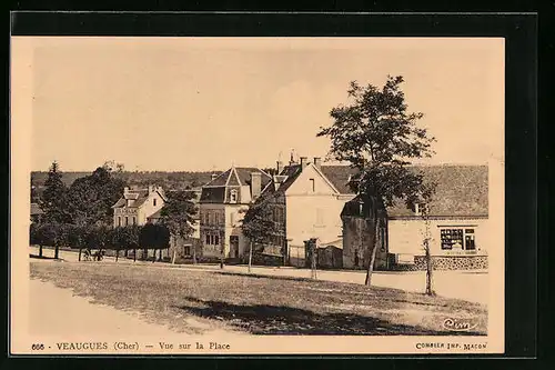 AK Veaugues, Vue sur la Place