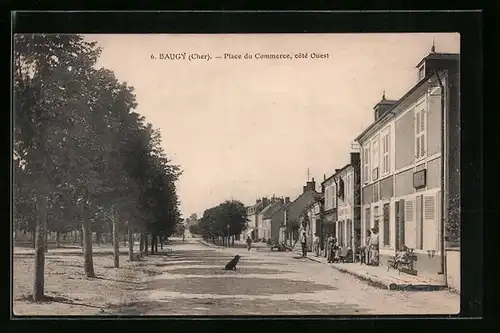 AK Baugy, Place du Commerce, cote Ouest