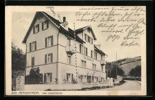 AK Bad Mergentheim, Pax-Sanatorium von der Strasse gesehen