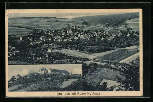 AK Igersheim mit Ruine Neuhaus