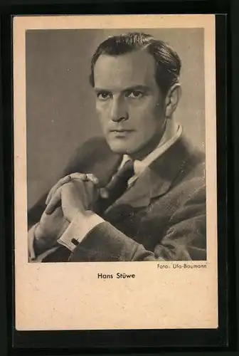 AK Schauspieler Hans Stüwe gespannt blickend