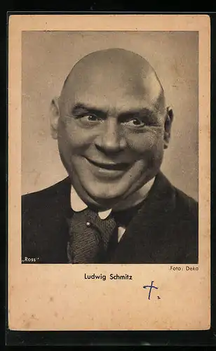 AK Schauspieler Ludwig Schmitz, lächelnd