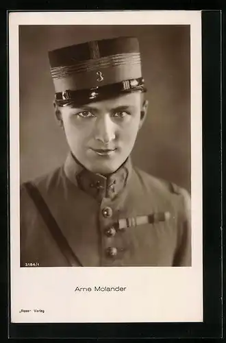 AK Schauspieler Arne Molander in Uniform