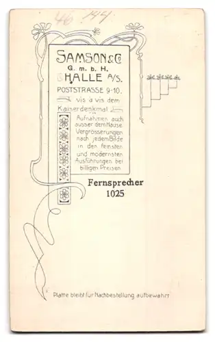 Fotografie Samson & Co. G. m. b. H., Halle a /S., Poststr. 9-10, Bürgerlicher Herr mit grauem Bart