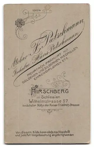 Fotografie F. Pietschmann, Hirschberg, Wilhelmstrasse 57, Nacktes Kleinkind auf einem Hocker