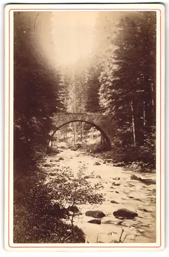 Fotografie Ad. BRaun & Cie., Dornach, Ansicht Gerardmer, Pont des Fees, alte Steinbrücke im Wald