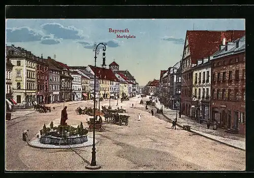 AK Bayreuth, Ansicht vom Marktplatz