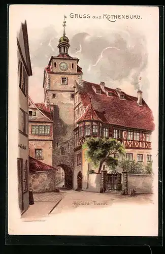 Künstler-AK Rothenburg, Weisser Thurm