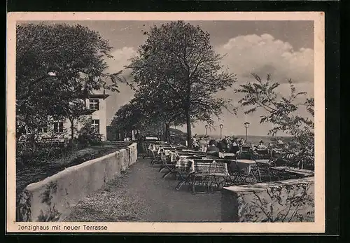 AK Erfurt, Gasthof Jenzighaus mit neuer Terrasse