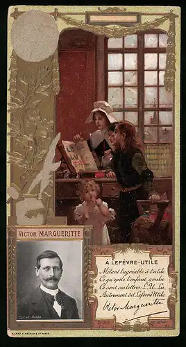 Sammelbild A Lefevre-Utile, Victor Margueritte, Kinder in der Schule, Jugendstil