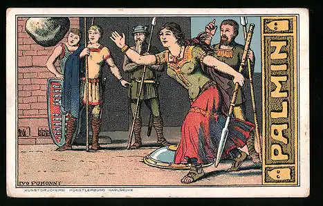 Sammelbild Palmin feinstes Cocosfett, H. Schlink & Cie., Hamburg, Nibelungen Lied, Brunhild von Iseland