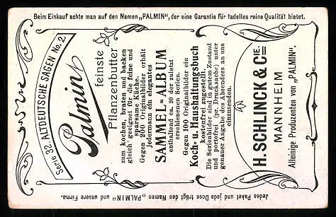 Sammelbild Palmin beste Pflanzenbutter, H. Schlinck & Cie., Mannheim, Altdeutsche Sagen, Barbarossa, Zwerge