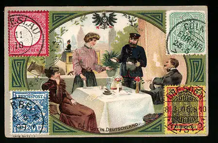 Sammelbild Krefelder Margarine-Werke Jan C. Uhlenbroek, Die Post in Deutschland, Briefträger