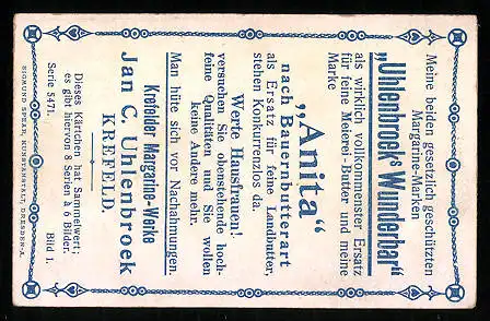Sammelbild Krefelder Margarine-Werke Jan C. Uhlenbroek, Die Post in Deutschland, Briefträger
