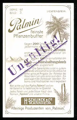 Sammelbild Palmin feinste Pflanzenbutter, H. Schlinck & Cie., Mannheim, Sturmfeders Begegnung mit Ulrich v. Württemberg