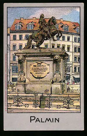 Sammelbild Palmin feinste Pflanzenbutter, H. Schlinck & Cie., Hamburg, Denkmal August der Starke