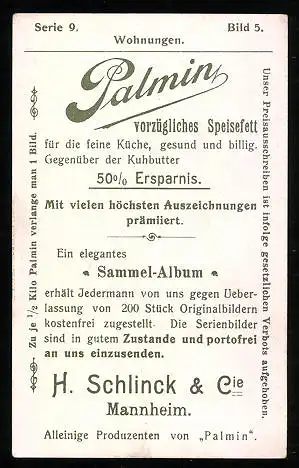 Sammelbild Palmin beste Pflanzenbutter, H. Schlinck & Cie., Mannheim, Tartarenwohnung im Kaukasus