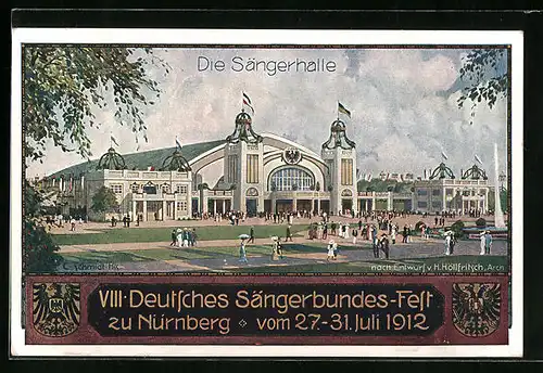 AK Nürnberg, VIII. Deutsches Sängerbundesfest 1912, Sängerhalle