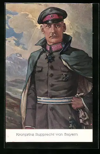 Künstler-AK Kronprinz Rupprecht von Bayern in Uniform