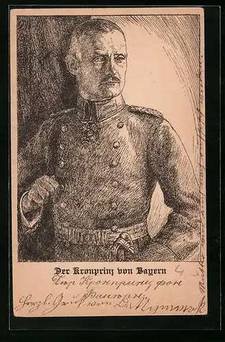 Künstler-AK Kronprinz Rupprecht in Uniform