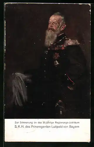 Künstler-AK Prinzregent Luitpold in Paradeuniform