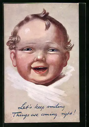 AK Curly Locks, Gesicht eines lachenden Kleinkindes