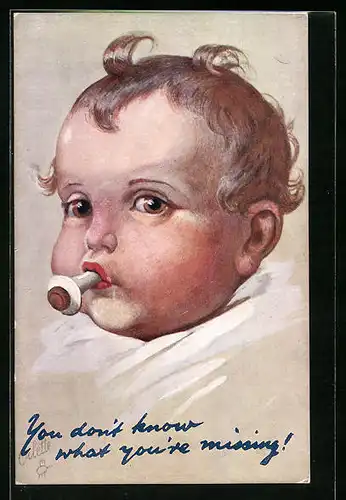 AK Curly Locks, Gesicht von einem Kleinkind mit Schnuller