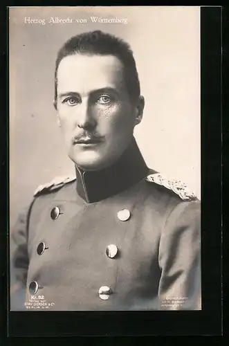 AK Herzog Albrecht von Württemberg mit Uniform im Portrait