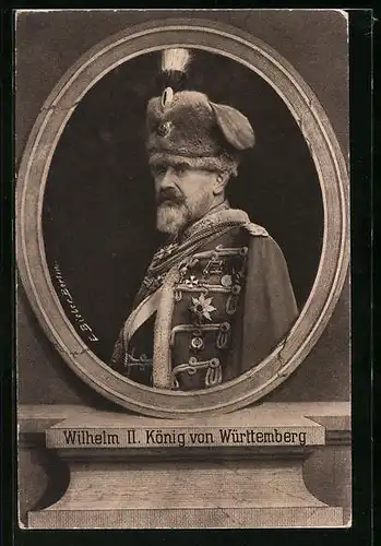 AK König Wilhelm II. von Württemberg in Husarenuniform mit Kolpak