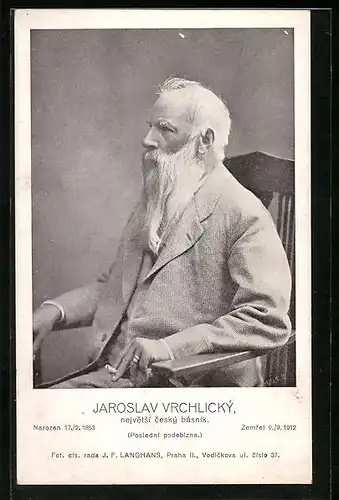 AK Jaroslav Vrchlický mit langem, weissem Bart