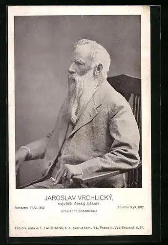 AK Jaroslav Vrchlický mit langem, weissem Bart