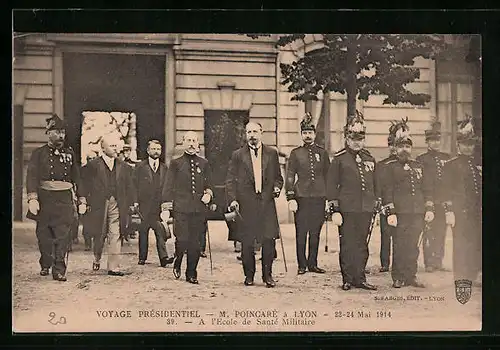 AK Lyon, Voyage Présidentel 1914, M. Poincaré