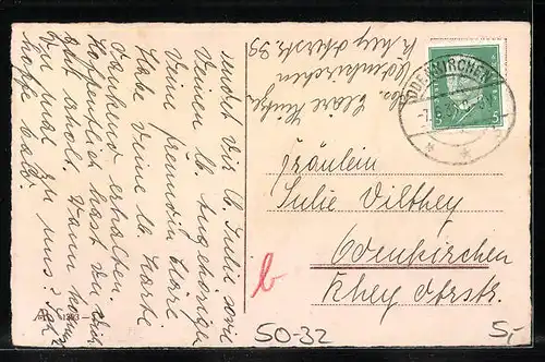 AK Maikäfer mit Maiglöckchen