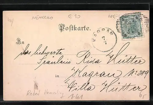 AK Robert Hamerling, Wappen