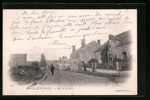 AK Bengy-sur-Craon, Rue de la Gare