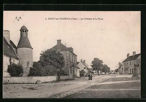 AK Augy-sur-l`Aubois, la Chateau et la Place