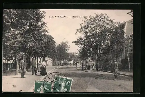 AK Vierzon, Route de Paris